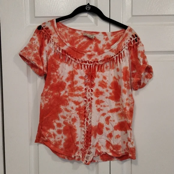 Ralph Lauren Orange and white tie dye top - Picture 6 of 6